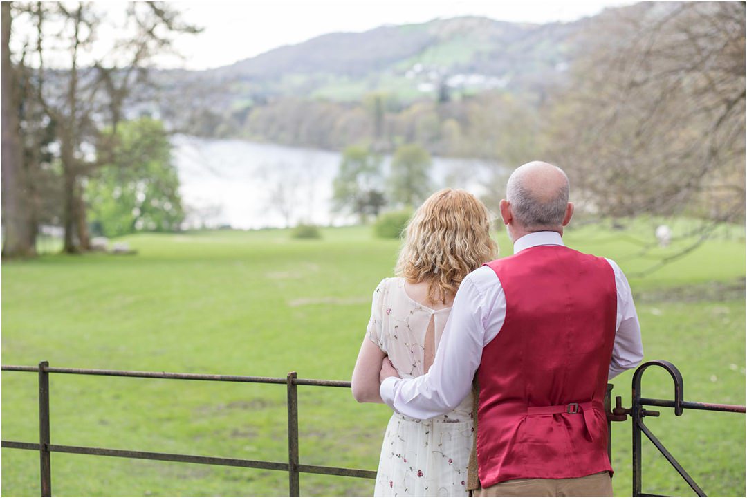 The bride and groom enjoy some couple time at Lake Coniston
