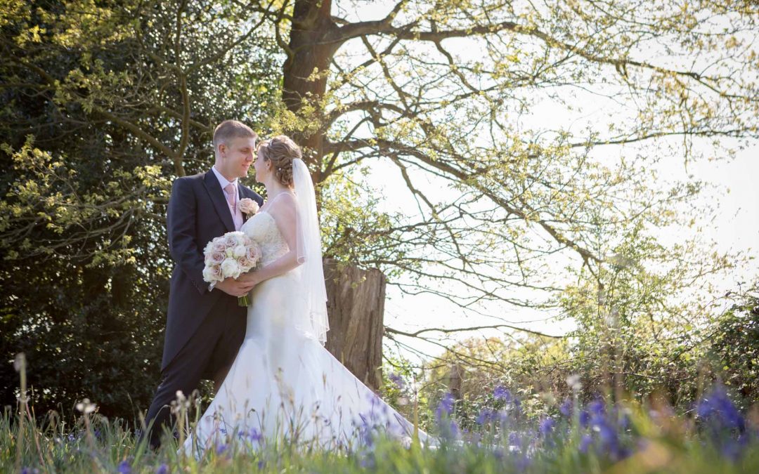 Romantic Spring wedding in the bluebells at Highfield Park