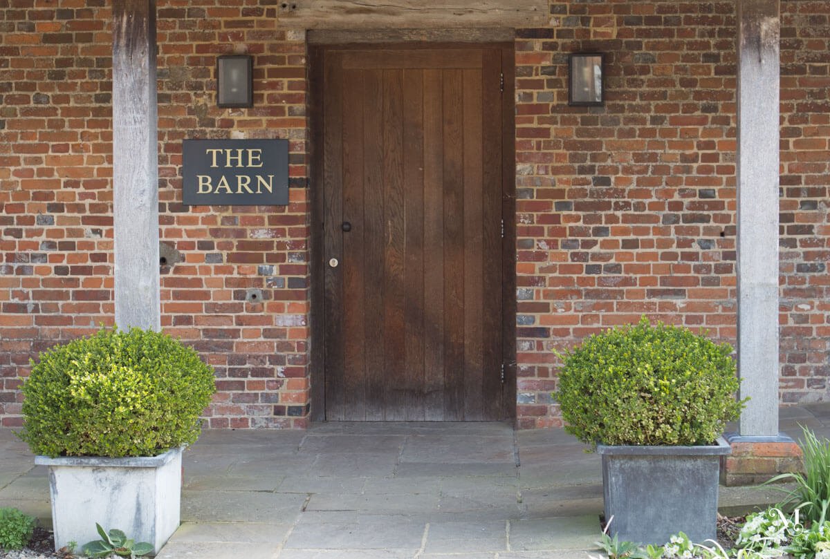The front door at the Barn at Bury Court
